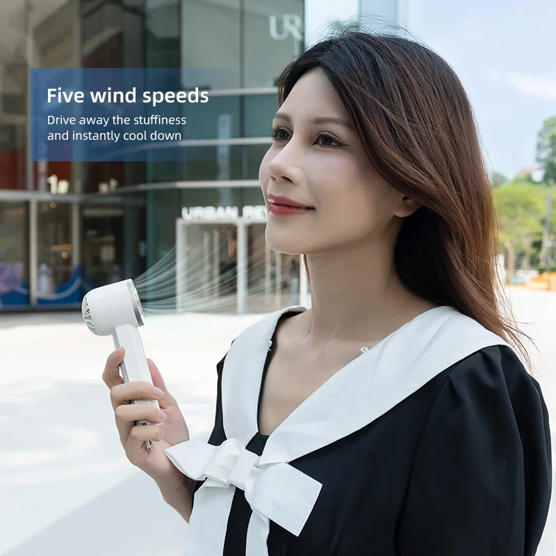 2025 New Ice Pack Handheld Fan with Long Battery Life USB Rechargeable Mini Fan Hiking Buckle Portable Fan Suitable for Outdoor