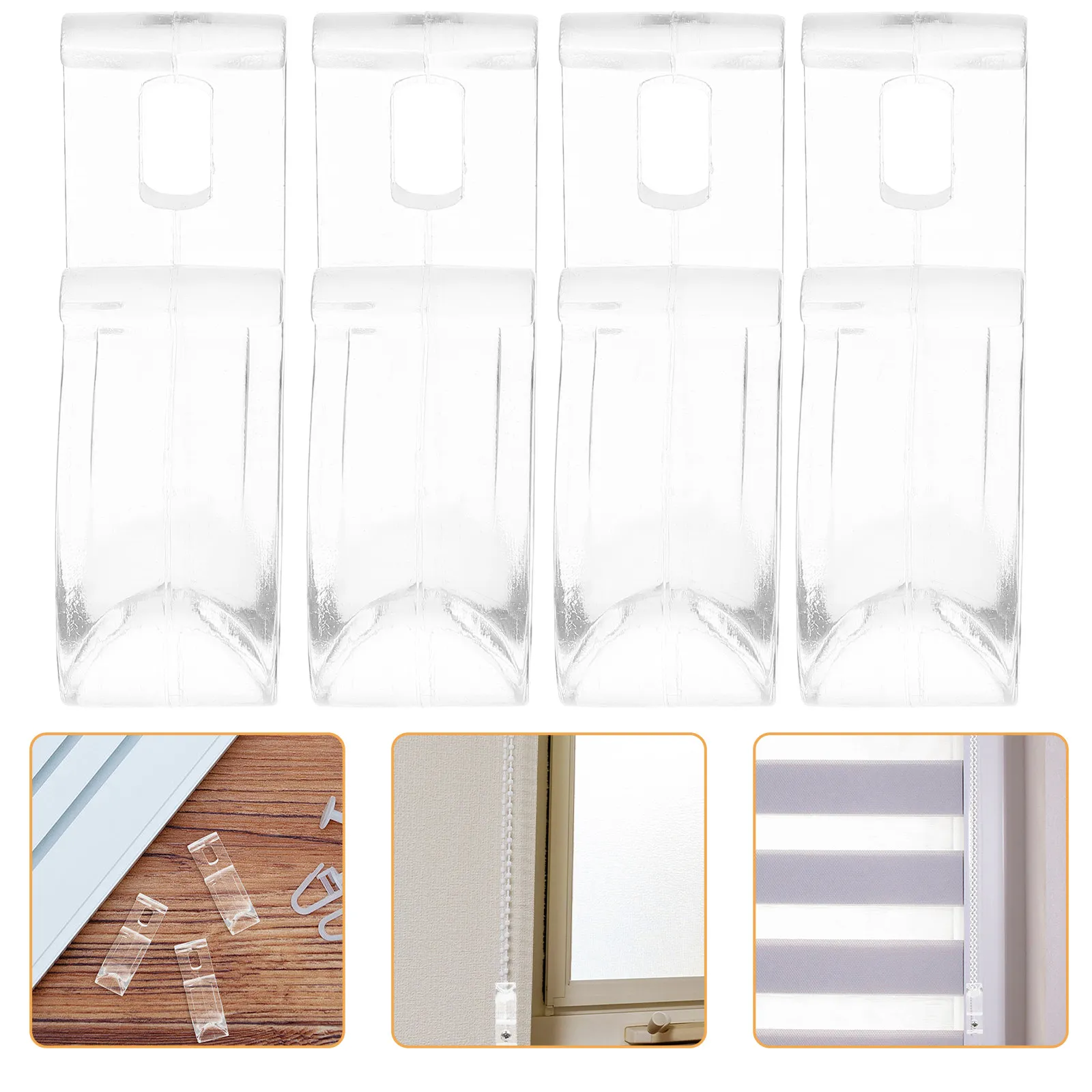 4Pcs Roller Shade Hooks Curtain Positioning Bead Chain Tension Clips Blinds Cord Holders Safety Window Blind Repair Kit