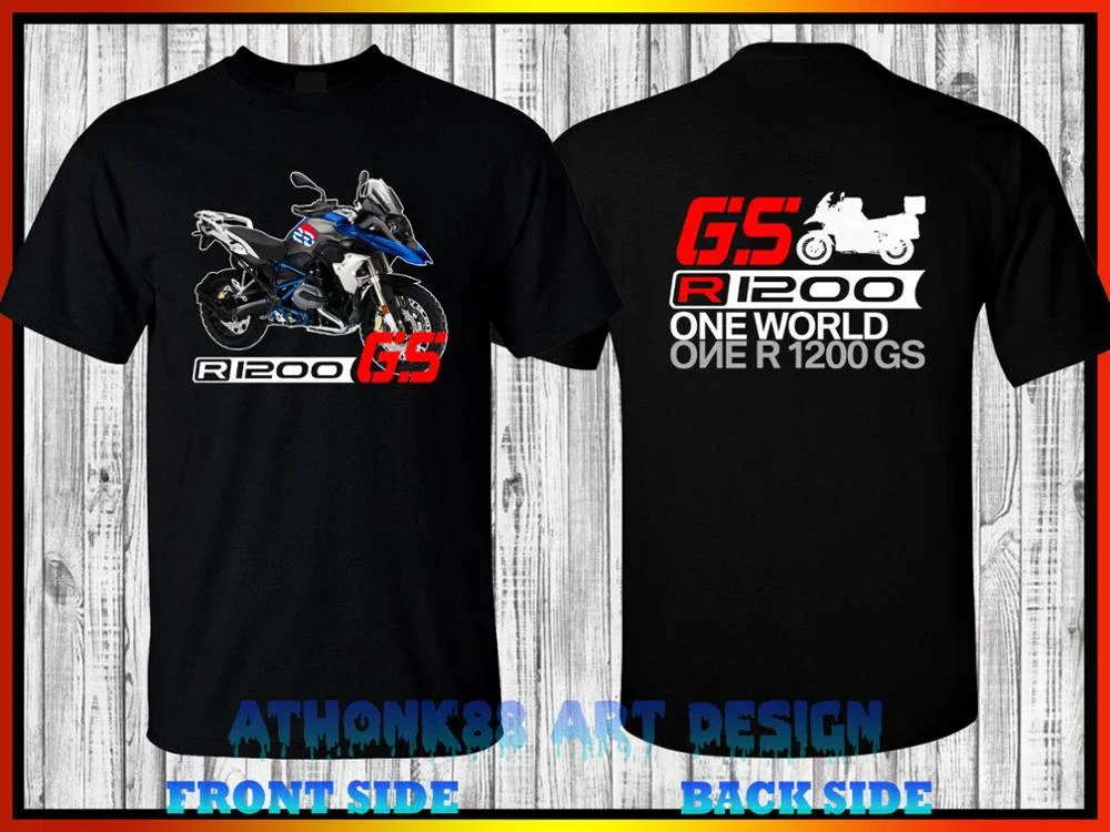 R 1200 GS MOTORCYCLE T-SHIRT R1200GS MOTORCYCLE SPORT FAN TEE SHIRT double side