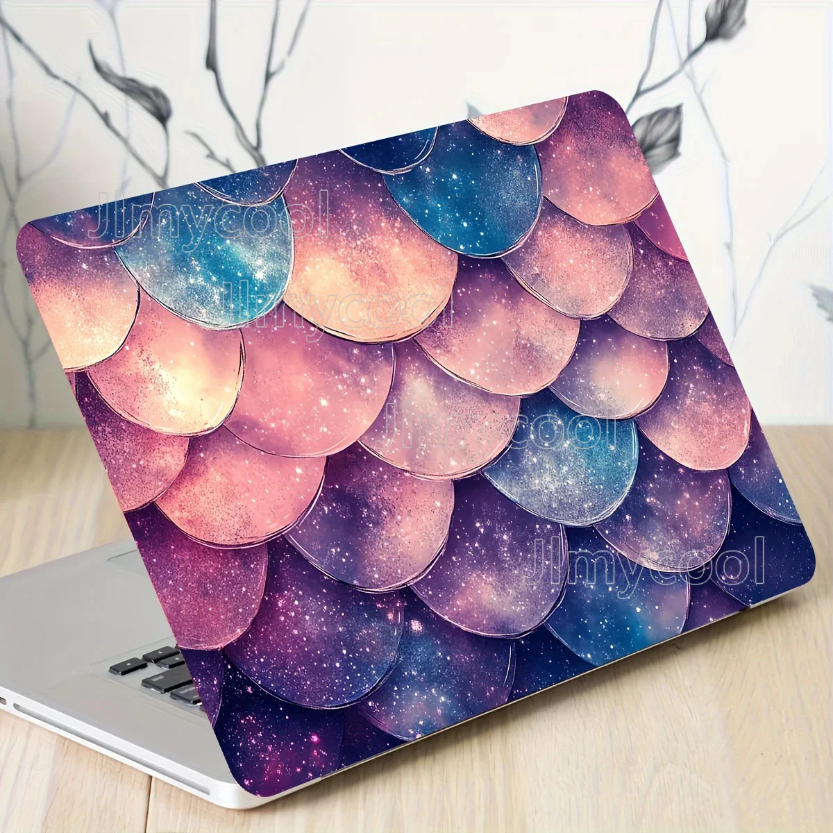Vinyl Dragon Scale Laptop Light Beige Sticker 2 Pieces Set Scratch Resistant DIY Art Case Universal Laptop Decal Stickers