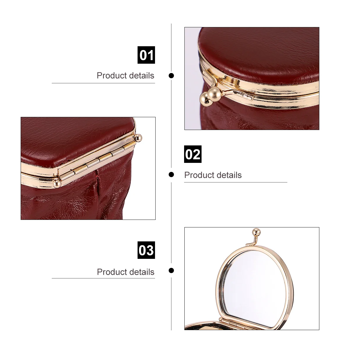 1 szt. Mini portmonetka kompaktowa z zapięciem na klamrę do szkoły, na zakupy, do przechowywania drobiazgów, etui na szminkę