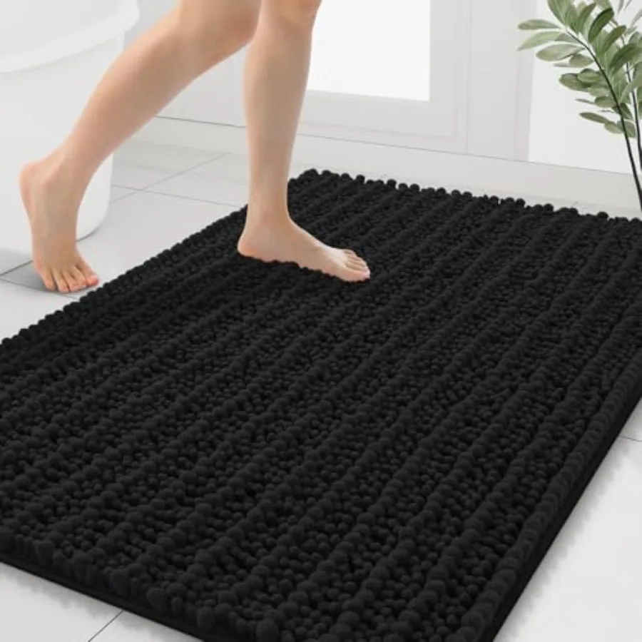 

Smiry Bathroom Rugs Mat 40x32, Extra Soft Absorbent Chenille Bath Rugs, Non Slip Rubber Backing Machine Washable Quick Dry Bath