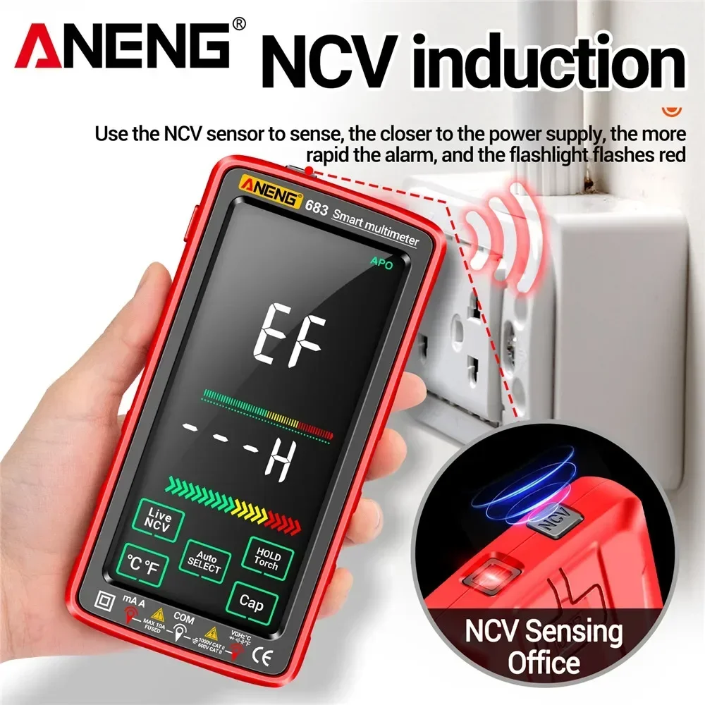 Smart Multimeter Kit Rechargeable ANENG High-end Touch 6000 Counts Multimetro Test Multitester AC/DC Voltage Tester Current Tool