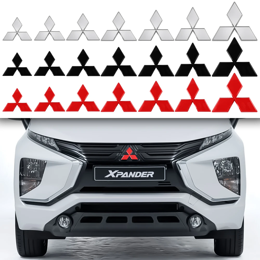 ABS Car Front Rear Badge Grille Emblem For Mitsubishi Ralliart Lancer ASX Outlander Colt Pajero Eclipse Delica EVO Grandis Colt