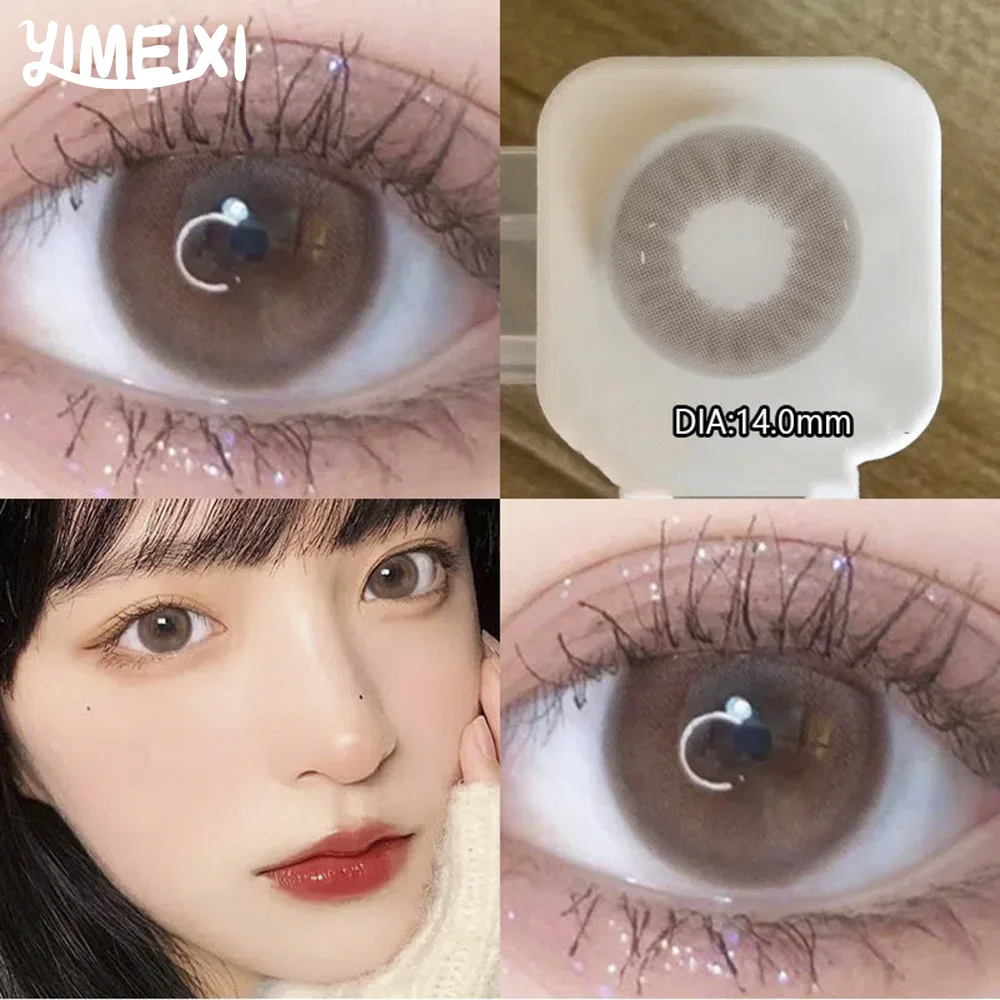 YIMEIXI 1 Pair Color Contact Lens for Eyes with Myopia Prescription High Quality Eyes Color Lens Makeup Yearly Use Fast Shipping