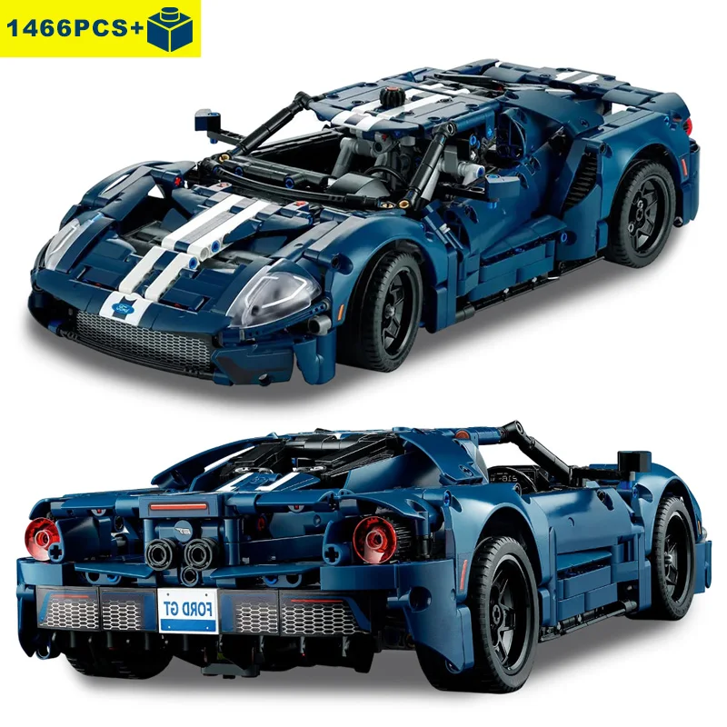 Technical Fords GT Muscle Race Car Building Block Decor, MOC 42154, Vehicle Assemble Bricks, Toys for Kids, Boyfriend Gift