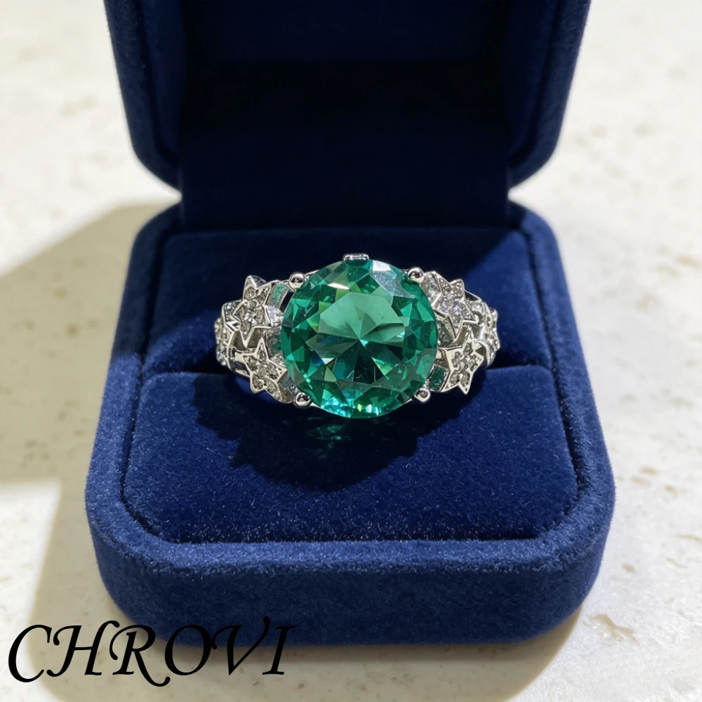 925 pure silver new luxury micro-set precious stone ring - Pariah high-carat diamond ring