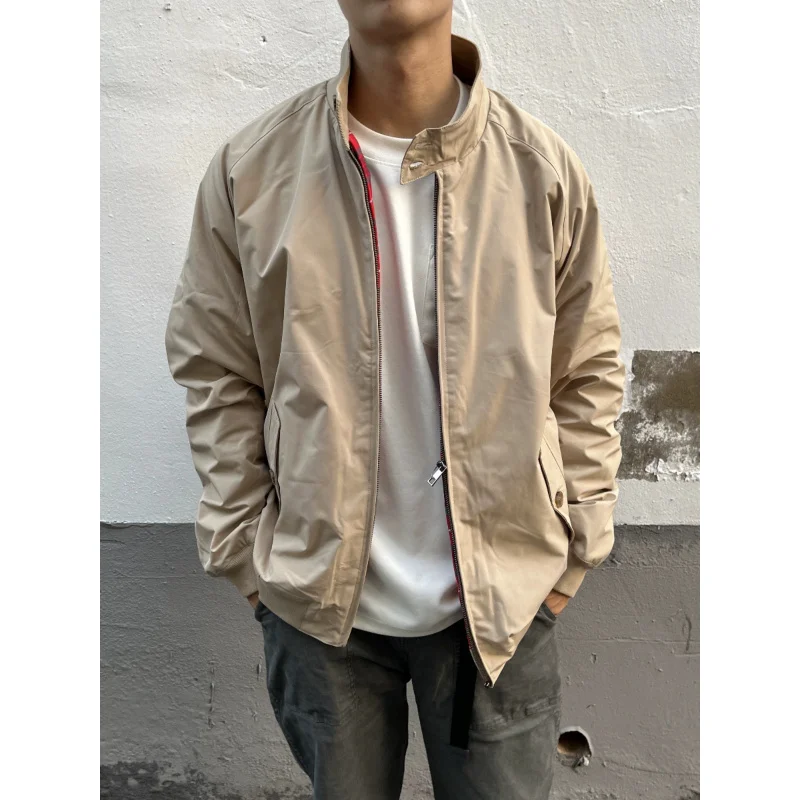 American High Street Retro Harrington Workwear Jacket Spring and Autumn2024New Casual Versatile Stand Collar Jacket