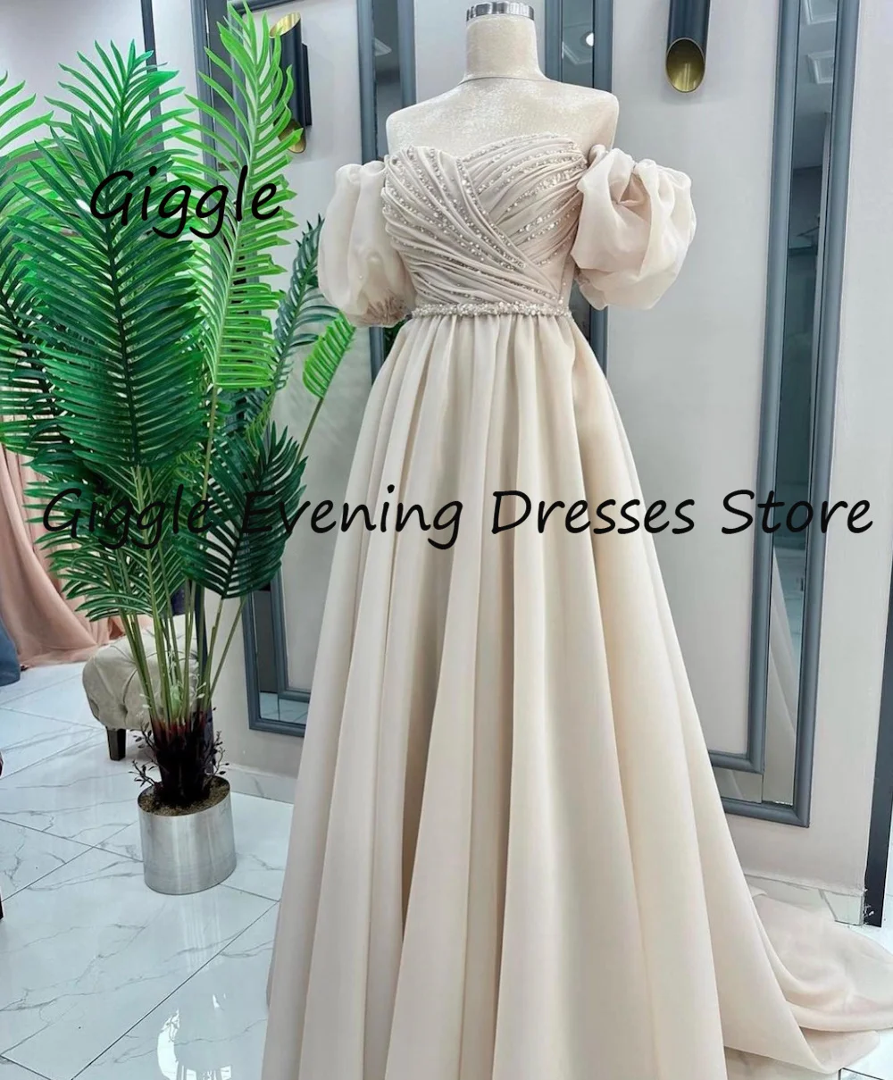 Giggle Organza A-line Sweetheart Ruffle Formal Elegant Prom Gown Floor Length luxury Evening Party Dresses for Women 2023