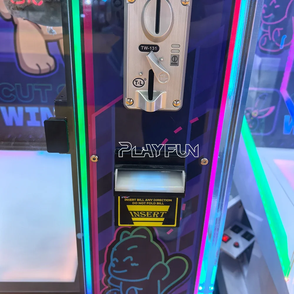 2025 New Playfun Coin Operated 10 Seconds Challenge Scissors Prize Cut Fun Game Machine For Game Centre