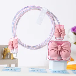 Soft Bow Knot EU Charger Cover For Apple 18 20w Charger Protective Case For iPhone 15 14 13 Pro Max Charger Head Cable Protector