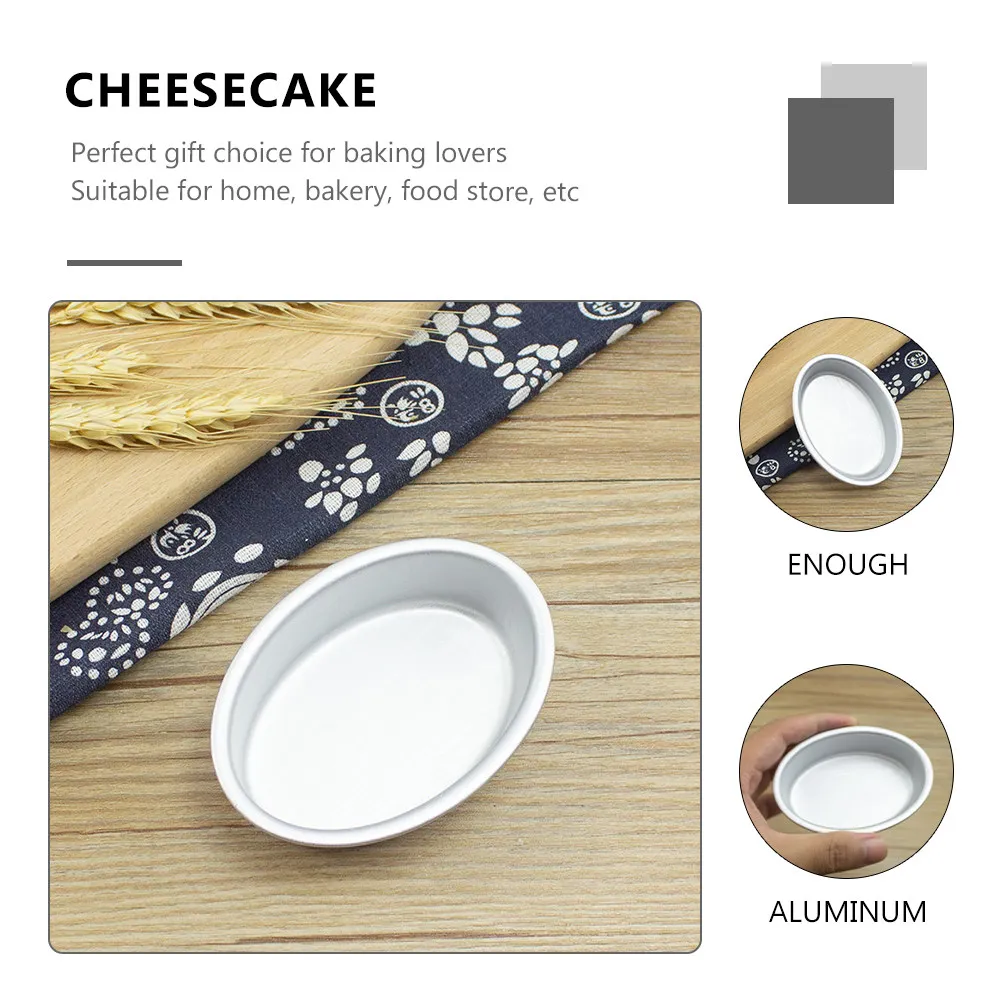 6Pcs Oval Cake Molds Aluminum Alloy Non-Stick Baking Pans for Cheesecake Jelly Pudding Bread Home Bakery Kitchen Use - view 4