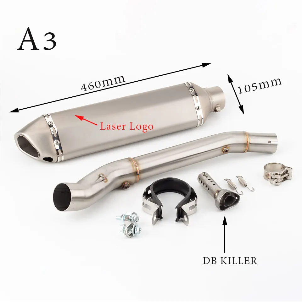 DRZ400 Motorcycle Exhaust Muffler Silencer Middle Link Pipe Slip on Escape Moto for Suzuki DRZ400 DRZ400S DRZ400SM DRZ400E