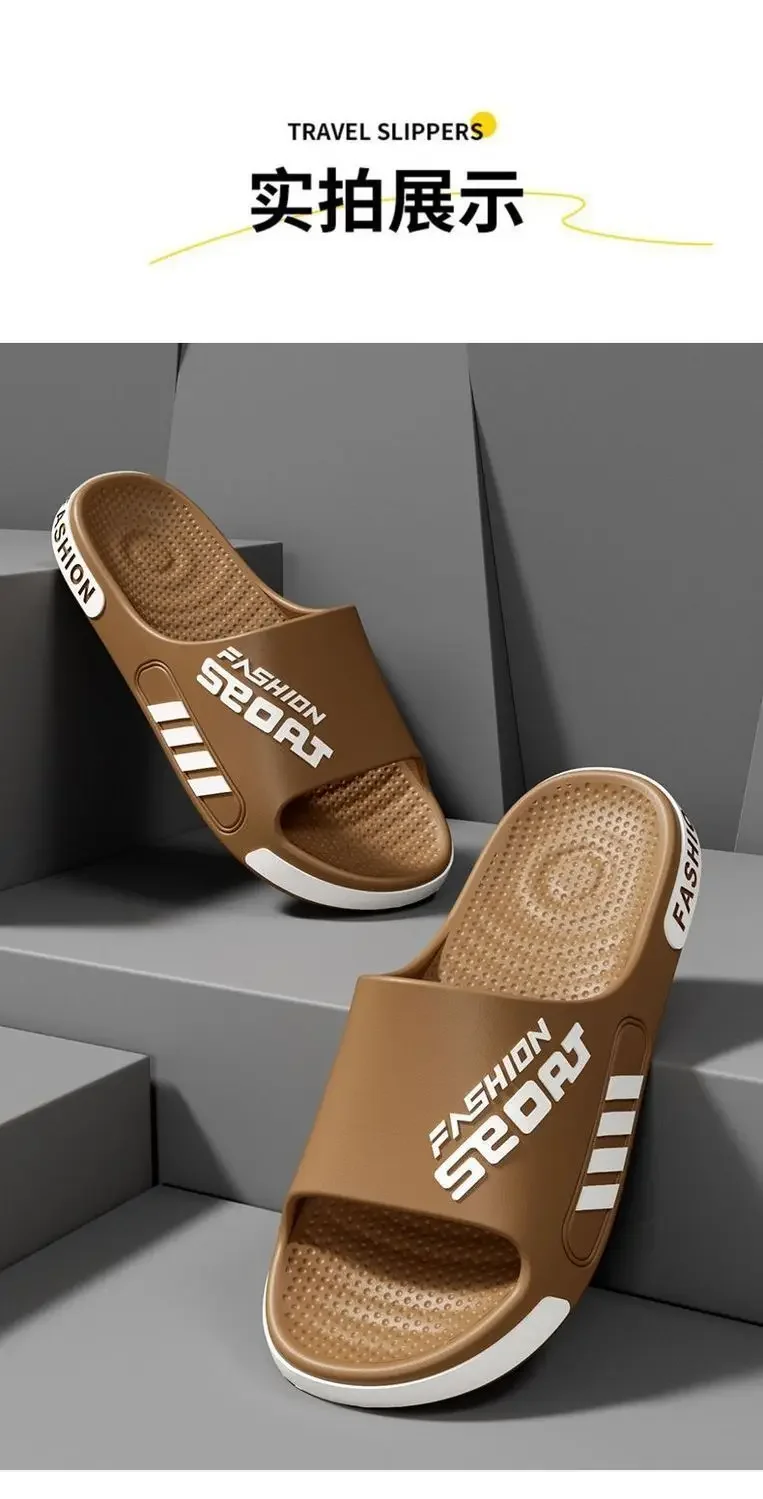 Dicke Sohle Rutschfeste Sport-Slides für Herren Sommer EVA Sandalen Hausschuhe Modische Freizeitpantoffeln für Draußen – Detail 7