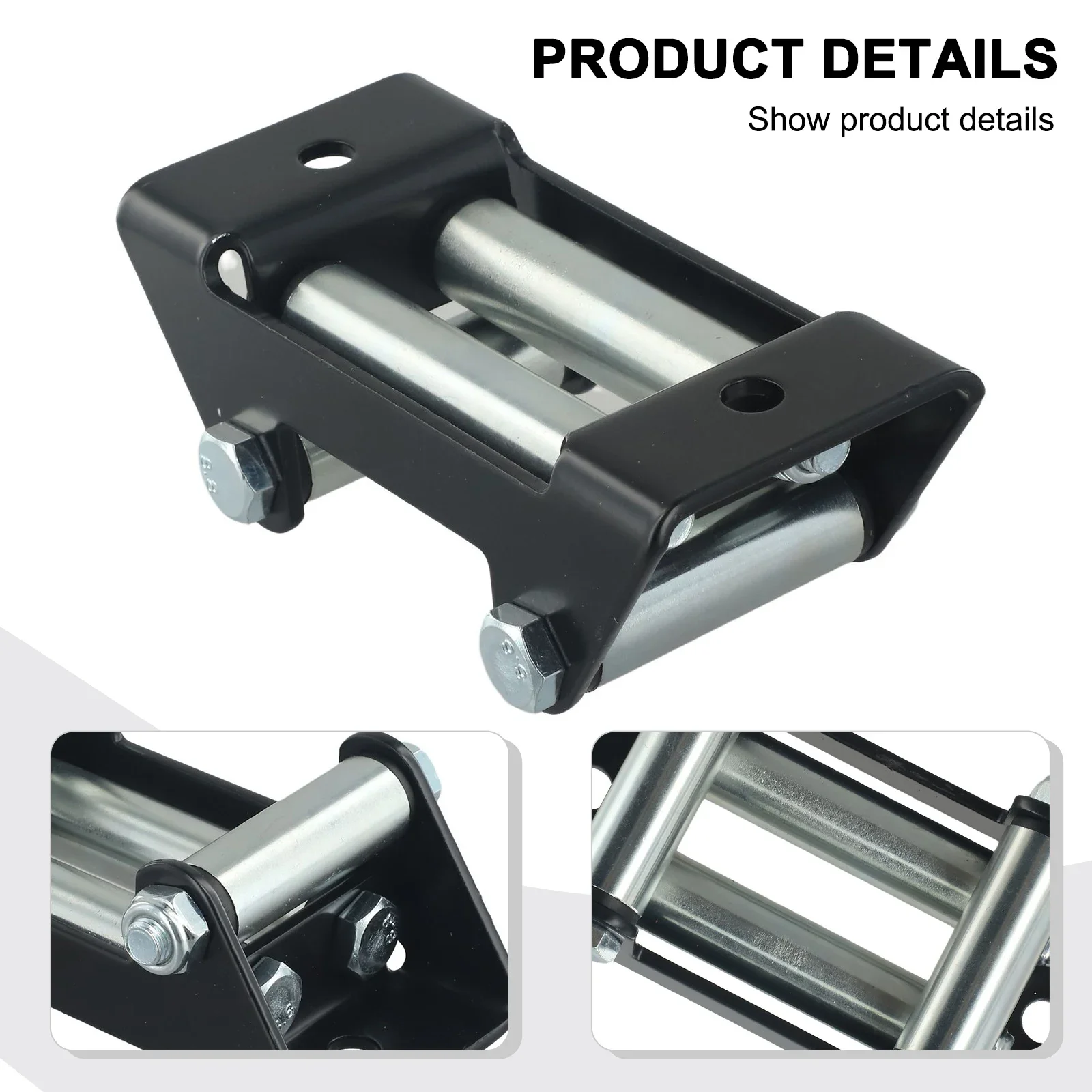 Winch Roller Fairlead for 2000LB Bolt Pattern Heavy Duty Construction Ensures Smooth and Frictionless Cable Operation