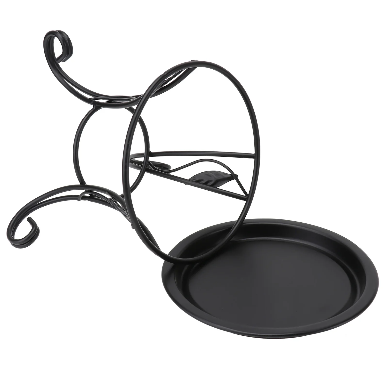 미니 화분 스탠드 블랙 메탈 화분 받침대 실내외 사용 소형 식물 장식 스토브 에나멜 코팅 이중 녹 방지