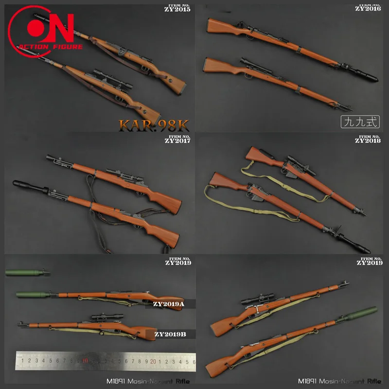 ZYTOYS ZY2015-ZY2019 1/6 بندقية قنص 98K نوع 99 M1 Garand NO4MKI M1891 بندقية نموذج المشهد الدعائم صالح 12 ''الجندي عمل الشكل #1