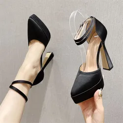 Newest 13cm Sexy High Heel Shoes Women's Single Shoes Wedding Shoes Platform Sexy Ankle-Strap Women Sandals Footwear