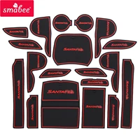 Smbee-alfombrilla antideslizante con ranura para puerta, accesorio para Hyundai Santa Fe 2013 - 2018 DM Maxcruz Grand SantaFe, portavasos, almohadilla con ranura para puerta