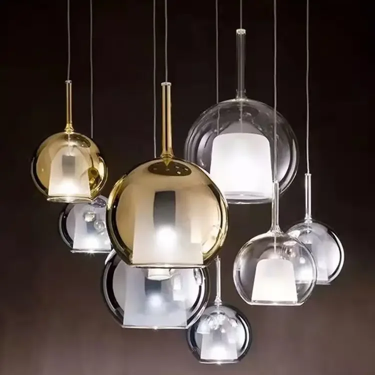 Luxury Nordic Gradient Glass Bubble Pendant Lights LED Chandeliers Bedroom Kitchen Home Staircase Restaurant Bedside Living