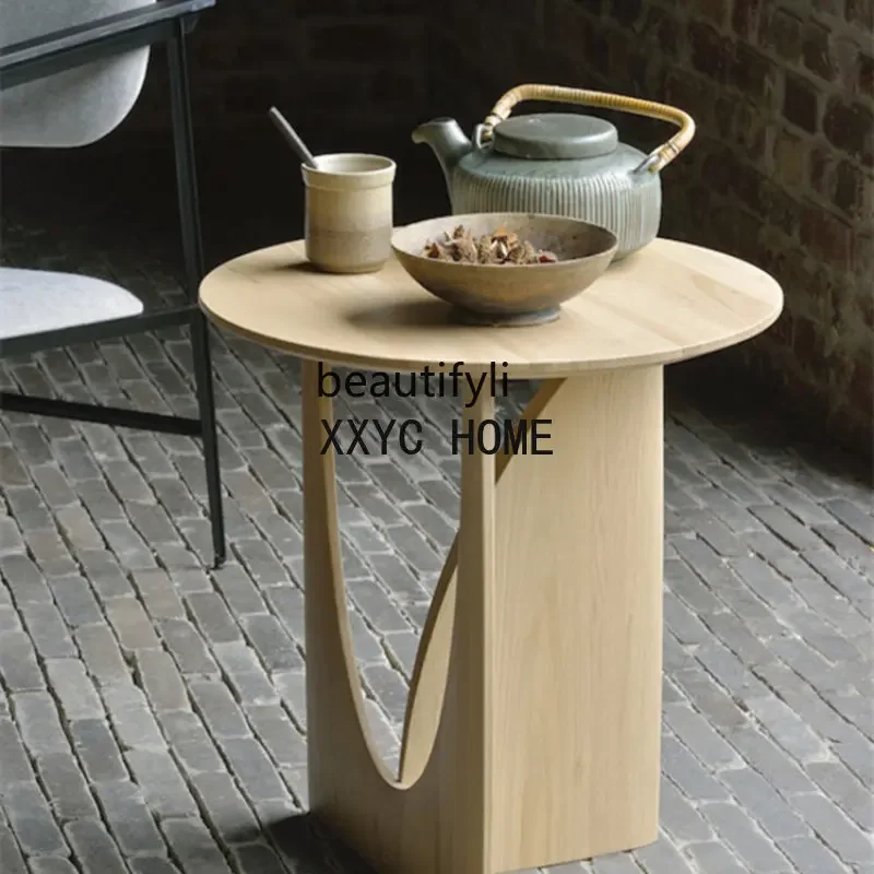 

Круглый прикроватный столик для гостиной из массива дерева, маленький кофейный столик, прикроватная тумба для спальни