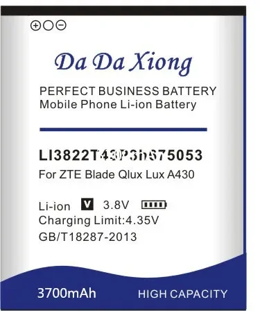 High quality 3700mAh LI3822T43P3h675053 Li-ion Phone Battery for ZTE Blade QLux Q Lux A430 Bateria