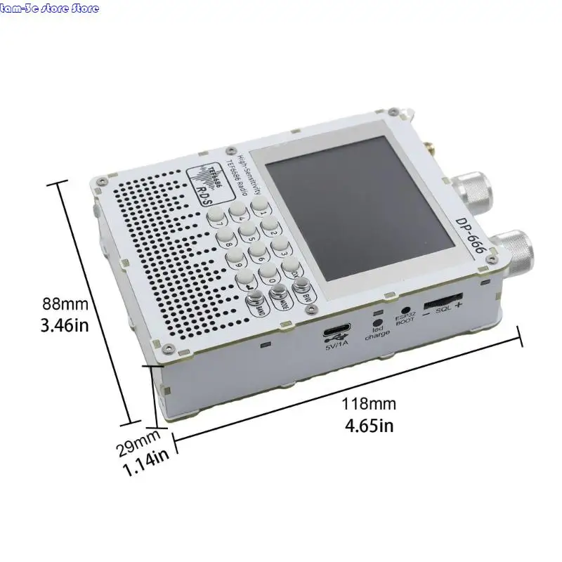 D0UA 터치 스크린 FM Radio 5000mAh 배터리 TEF6686 DP666 칩 높은 감도 야외 여행 및 비상 사용