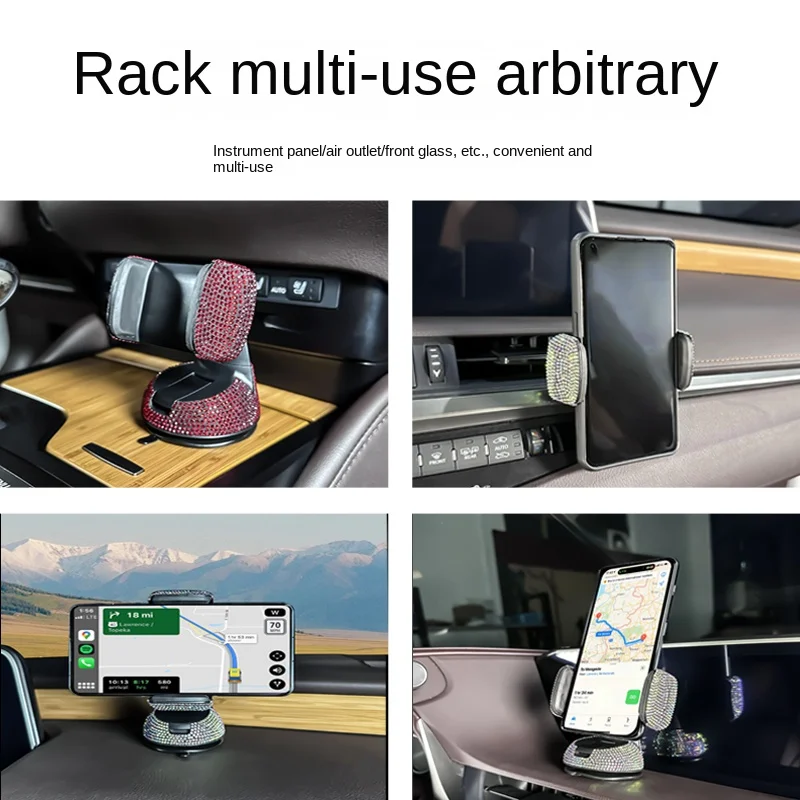 Ulepsz swój samochód za pomocą stylowego uchwytu na telefon z Rhinestone-obrót o 360 ° i mocowanie kubka w formie przyssawki na desce rozdzielczej!