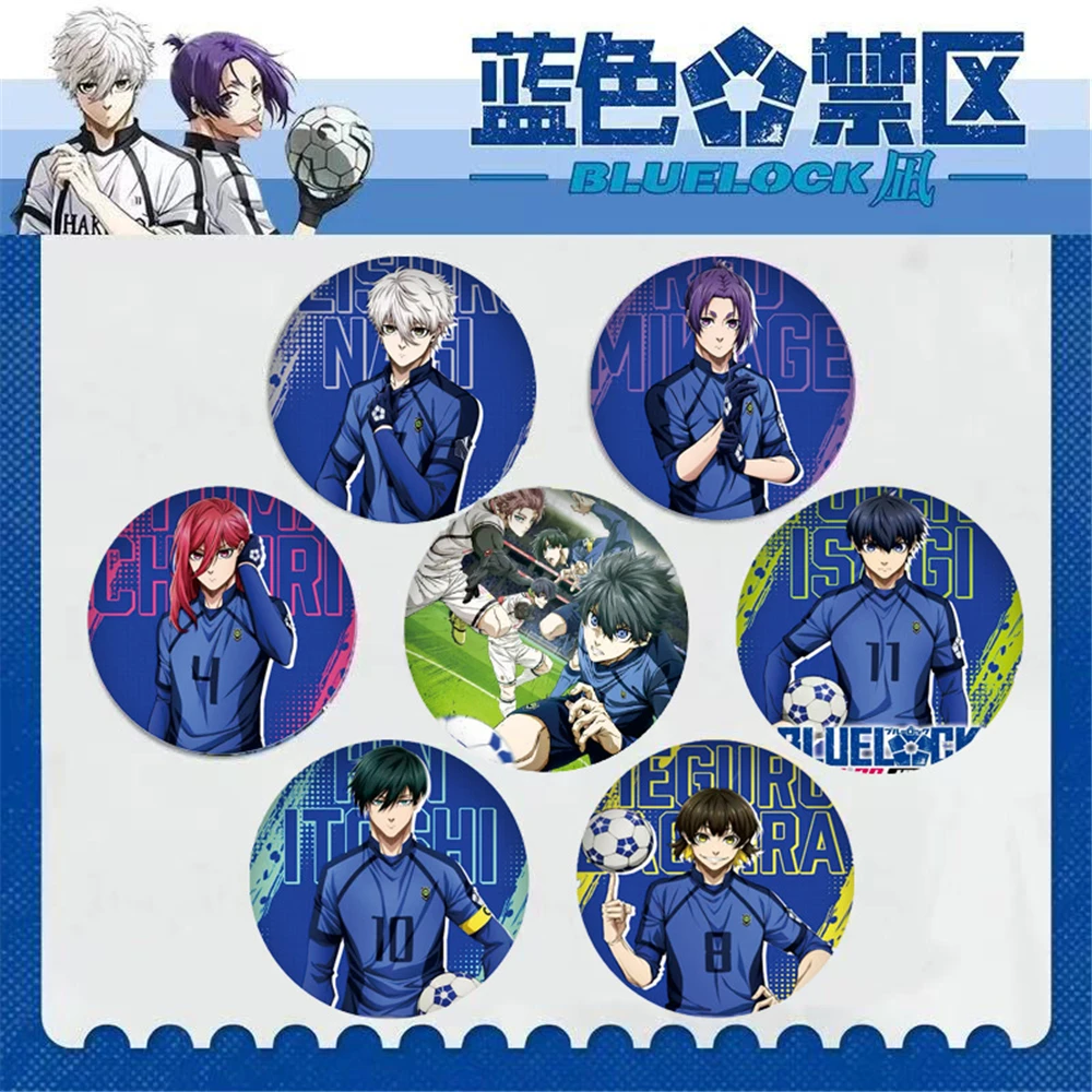 

58 мм аниме синий замок Iemon Okuhito Gagamaru Gin Bachira Meguru косплей костюм значок булавка SPTE жесть брошь ﻿ Опора Xmas Gilf