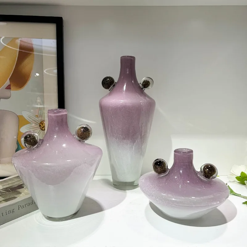 

Creative purple gradual change vase art home model room hotel high-end ornaments