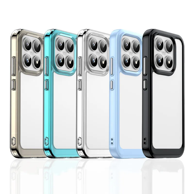 

For Xiaomi 17 Case For Xiaomi 17 Ultra Cover Colorful Soft Edge Silicone Transparent Bumper For Xiaomi 17 Ultra