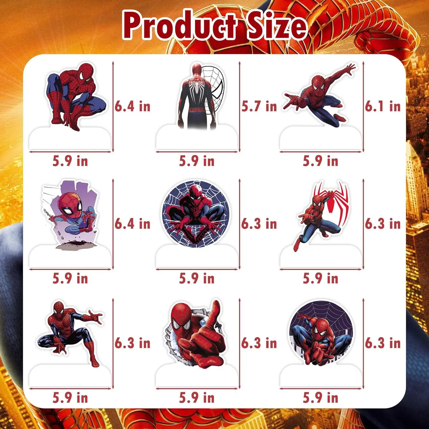 Spider-Man party supplies superhero honeycomb birthday cake topper Avengers table decorations view 2