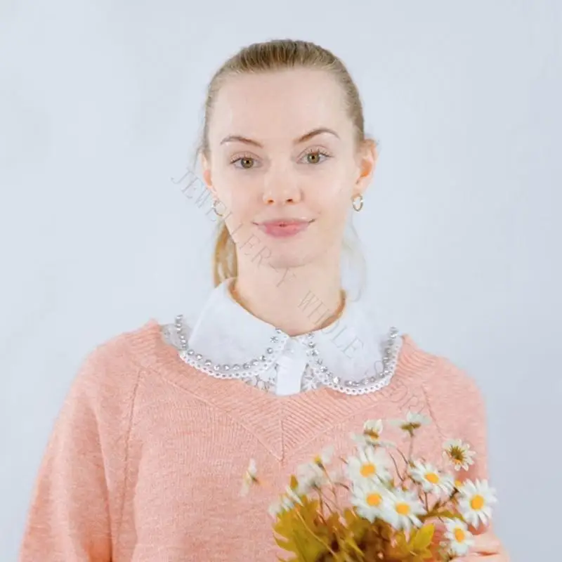 R7UF Lace Faux Collar Insert for Sweaters, Dresses, Blouses and Layered Tops