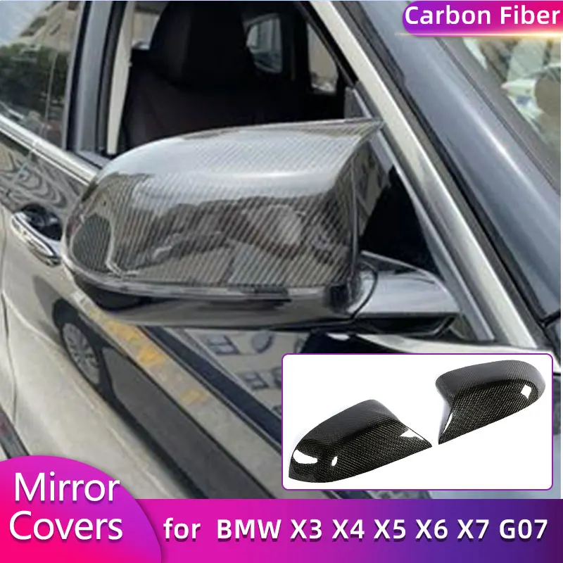 

Carbon Fiber Rearview Mirror Covers Caps for BMW X3 G01 X4 G02 X5 G05 X6 G06 X7 G07 2019-2022 Car Replacement Side Mirror Shell