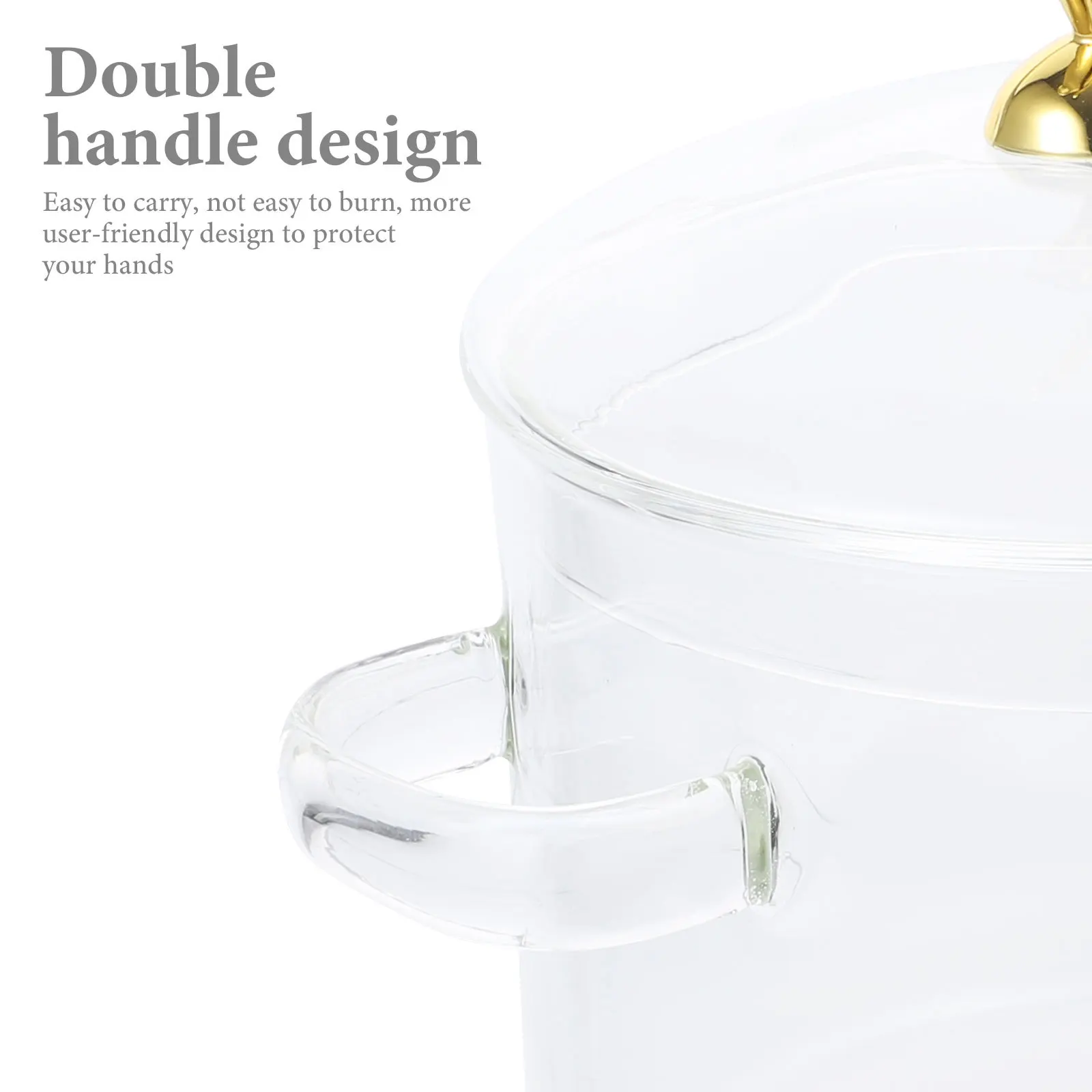 

Cooking Pot with Lid Glass Heat-resistant Simmer Cookware for Stovetop Double Handle Stew Stewing