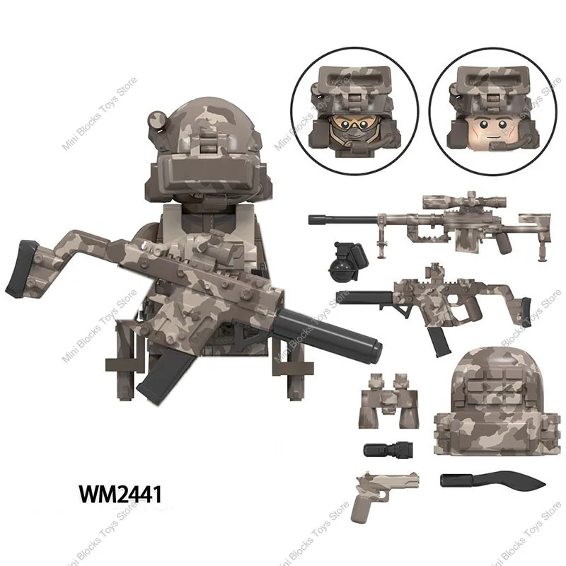 WM6147 tropas de camuflaje militar, nieve, KSK, SSO, fuerzas especiales, Mini bloques de construcción, figuras, juguetes para niños