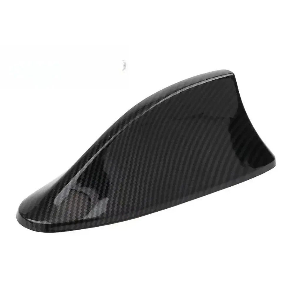 For Carbon Fiber LookCar Roof Top Mount Shark Fin Aerial Signal Amplifier Aerial UniversalToppers Auto Radio AM FM Antenna Poq