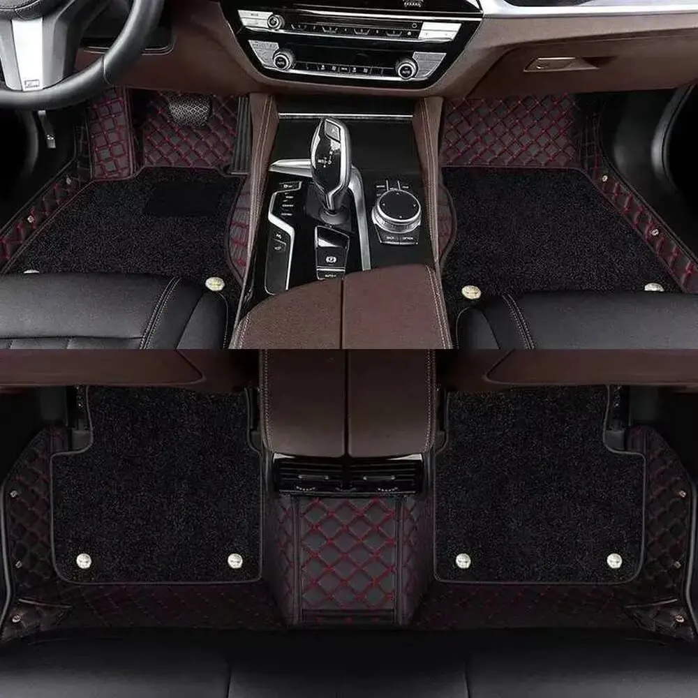 

Double layer Custom Car Floor Mats For Honda Fit Jazz 5-seat 2014 2015 2016 2017 2018 2019 2020 Auto Foot Pads Automobile Cover