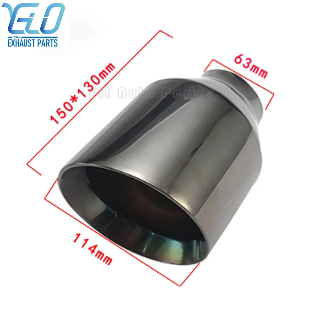 

1PCS Exhaust Nozzle 63mm inlet 114mm Double Wall outlet muffler throat stainless steel Slanted Cut Exhaust Tailpipe Tip