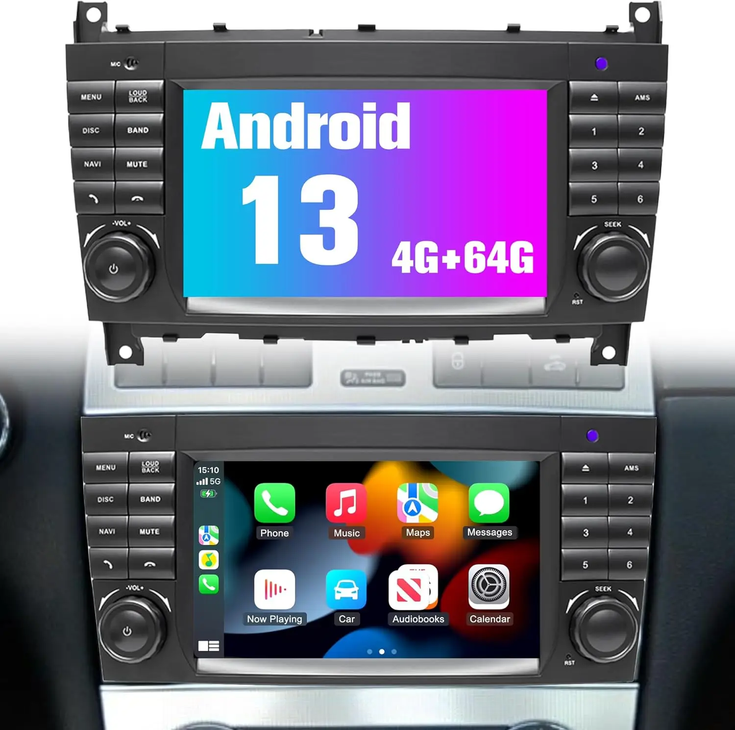 

Radio For Benz E-Class W211 E300 W219 Stereo Radio with Carplay Androidauto Support LTE/NAVI/GPS/WiFi/BT/TPMS/FM/DVR