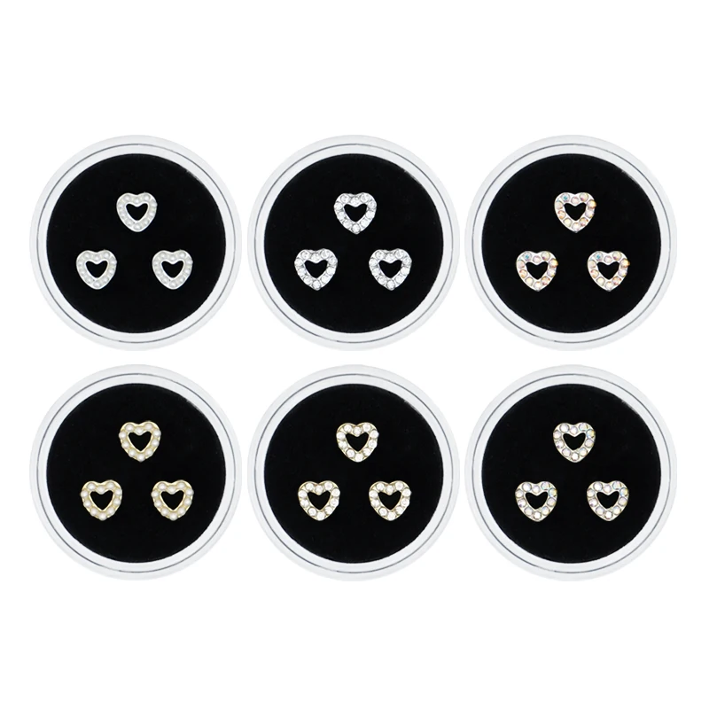 3pcs Fashion Teeth Gems Beauty Diamond Heart Shape Crystal Tooth Jewelry Ornaments Tooth Gems Teeth Jewelry Gem Decoration