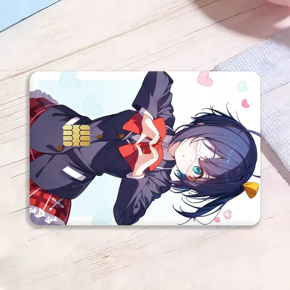 Anime R-Rikka T-Takanashi 4pcs 1Set Card Stickers Small Waterproof Chip 4PCS Card Sticker Anti-Scratch