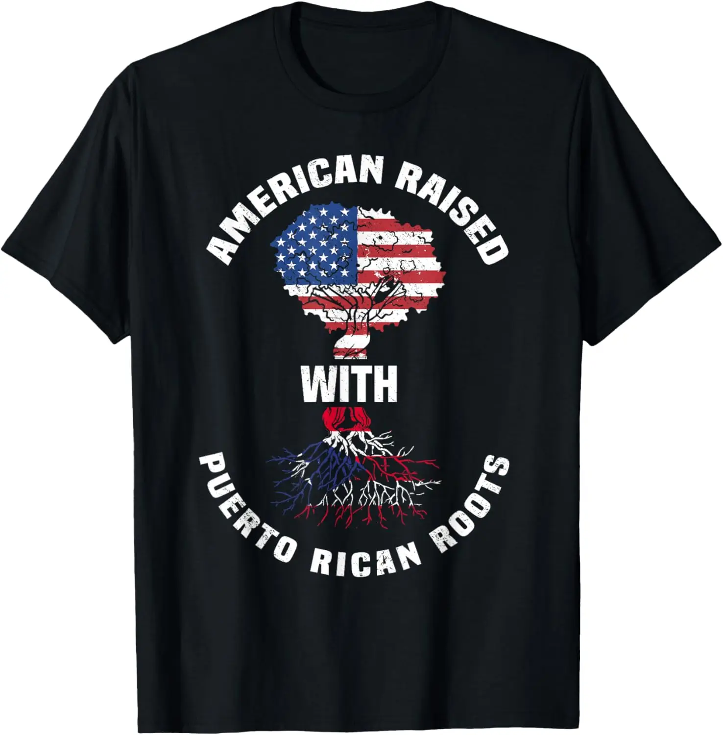 American Raised With Puerto Rican Roots Puerto Rico America T-Shirt