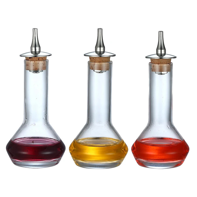 

50ml Glass Bitters Bottle for Cocktail - with Stainless Steel Dash Top, Birdcage Design for Professional Mixologist