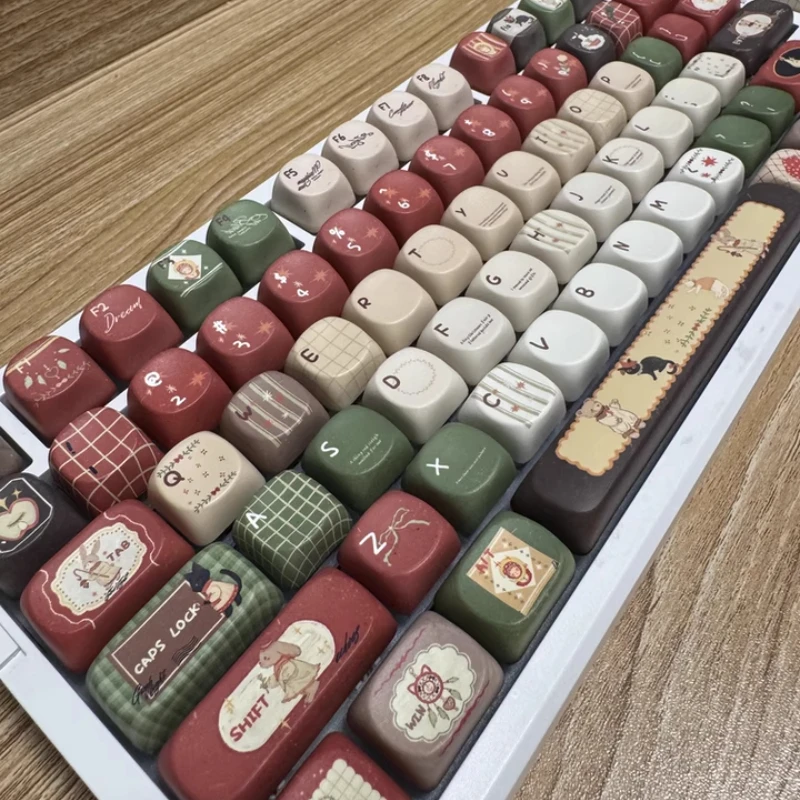 Dream Travel Keycaps Custom PBT Sublimation FC/SOA Profile Keycap Cute Cartoon Anime Point Key Cap 142keys Original Design
