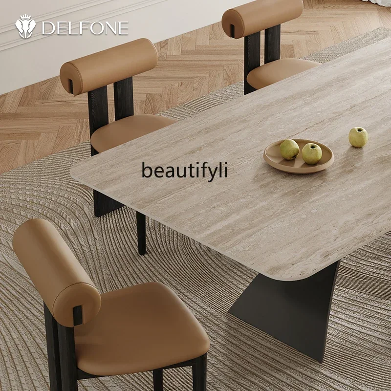 Q181 lSlate dining table French antique household rectangular dining table light luxury dining table and chairs