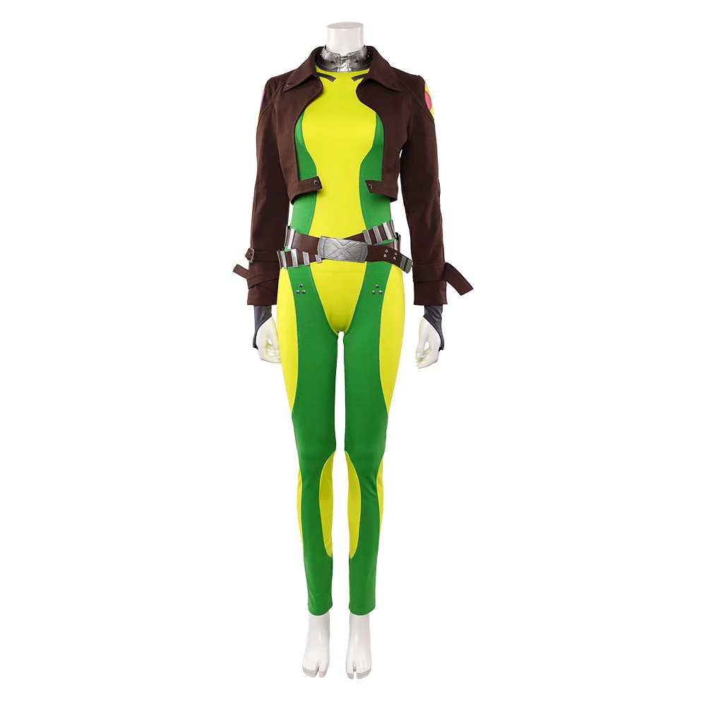 Fantasia Rogue Cosplay Costume Jumpsuit Jacket Movie X-97 Roleplay Coat Belt Women Adult Uniform Carnival Outfits Halloween Suit view 2