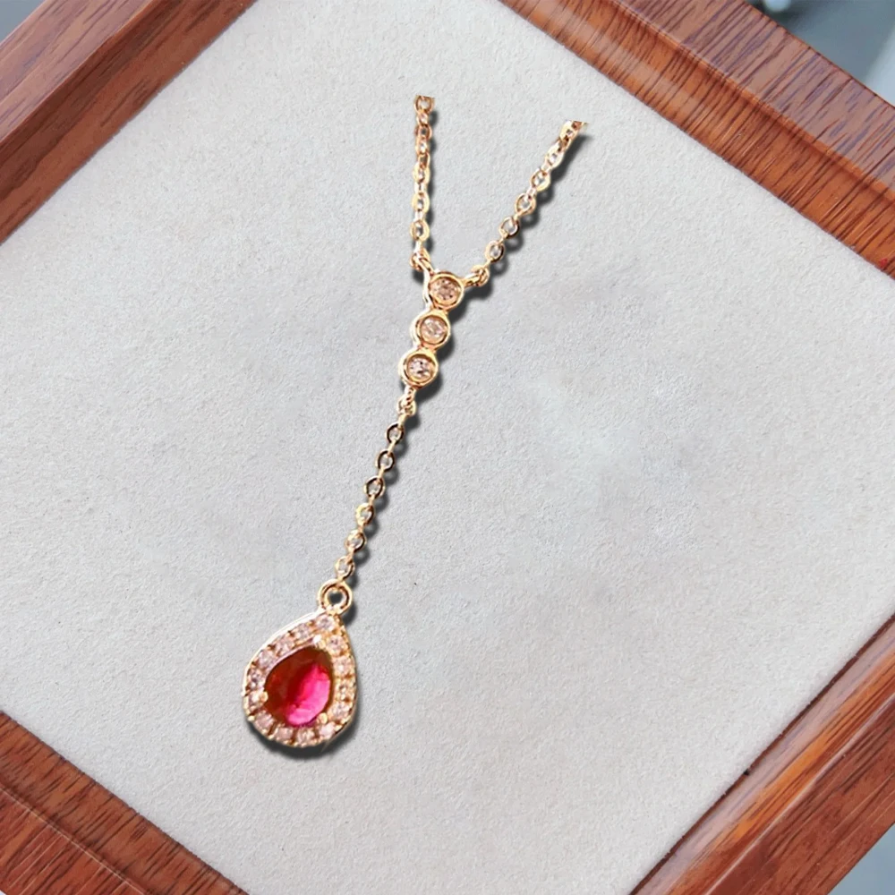 

2025 new ruby s925 luxury exquisite jewelry necklace accessories niche romantic women's gift