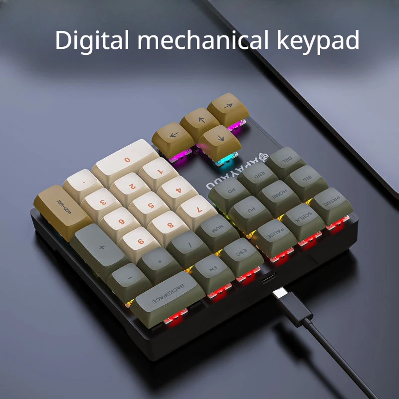 

Mechanical Digital Keyboard Green Axis Accounting Financial Notebook External Mini Wired Left-Hand Keypad