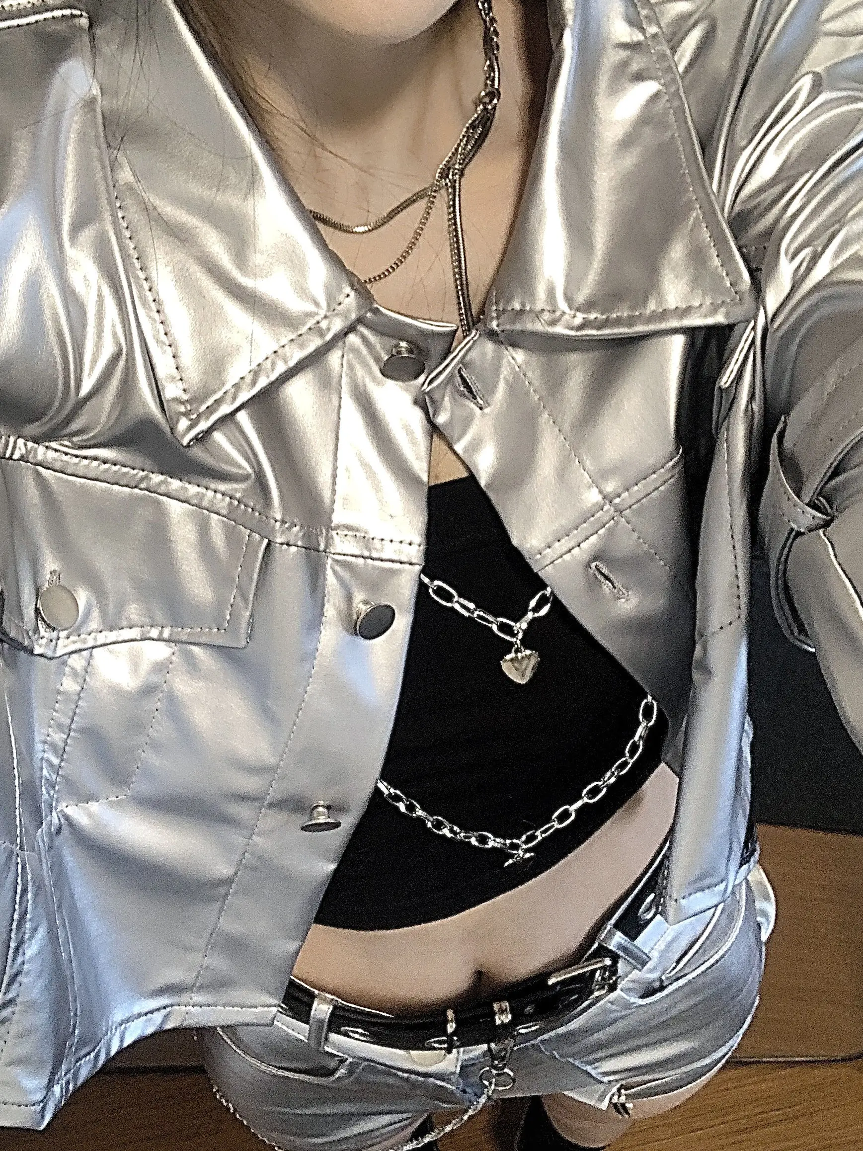 

Biker Jackets Womens Jacket Sleeveless Fall Denim Distressed Raw Hem Grunge Subcultures Artistic Hipster Personalized Streetwear